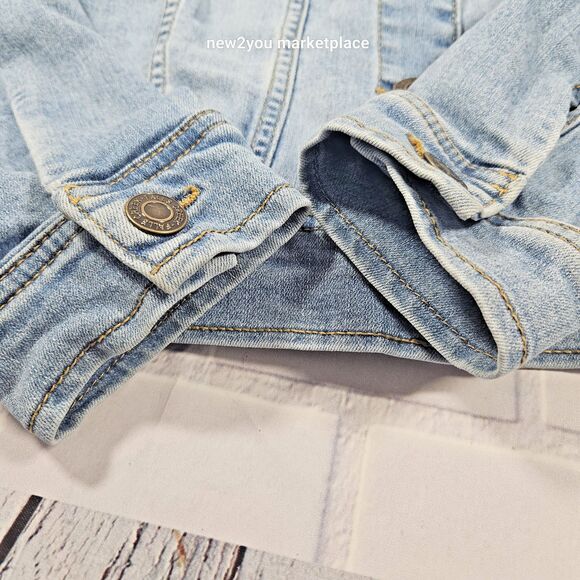 Falls Creek Denim Jacket Girls Size large Long Sleeve Button Up jean jacket - Picture 4 of 12
